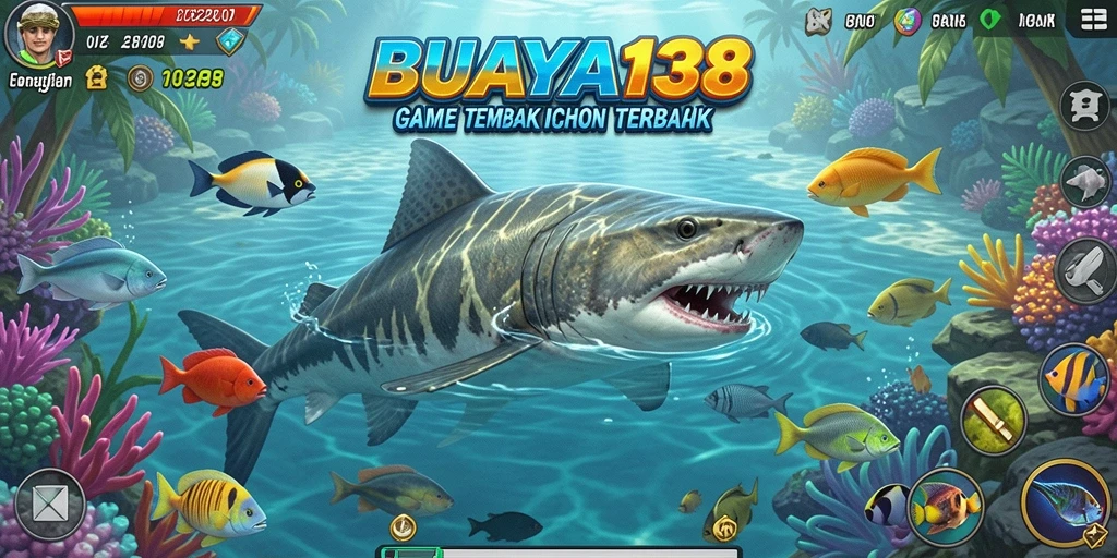 Tampilan menarik dari gameplay Tembak Ikan BUAYA138.