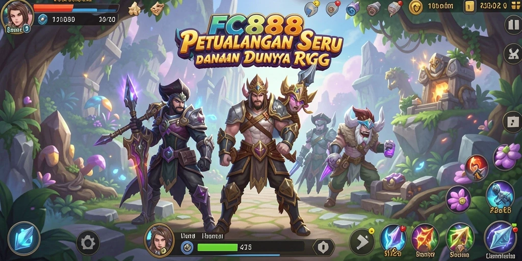 Screenshot gameplay RPG yang menampilkan aksi seru di FC888.