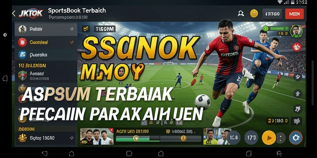 Tampilan antarmuka aplikasi JKTOK dengan berbagai pilihan taruhan olahraga.