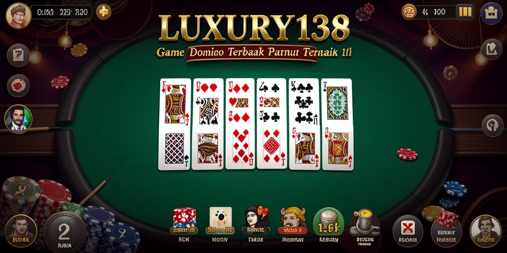 Tampilan gameplay seru LUXURY138 dengan dominasi permainan Domino.
