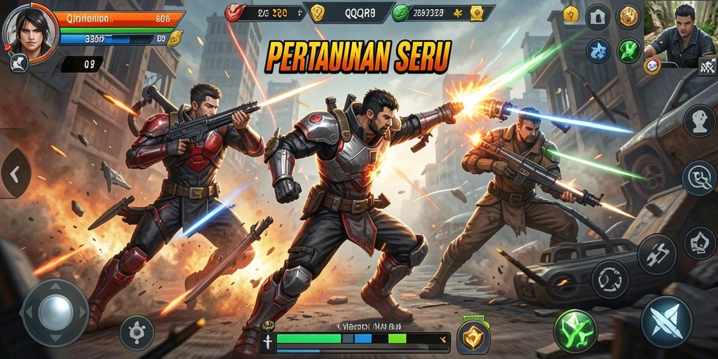 Tangkapan layar dari gameplay intens QQRP yang mengesankan.