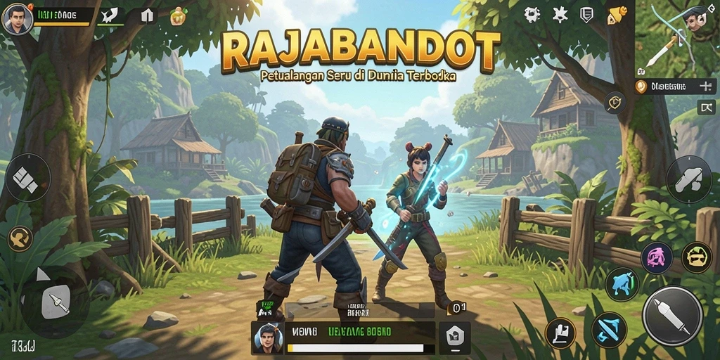 Tangkapan layar gameplay RAJABANDOT yang menampilkan petualangan seru di dunia terbuka.