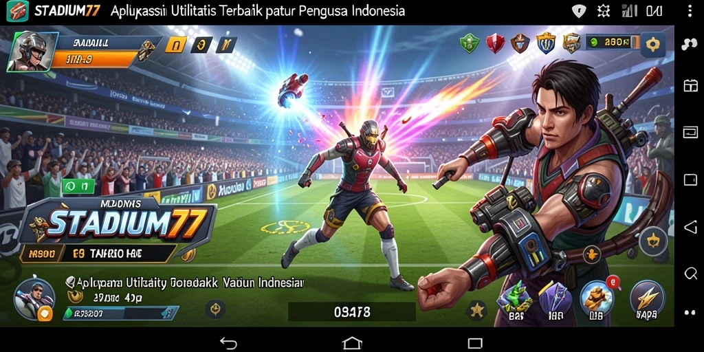 Tampilan utama STADIUM77 dengan fitur utilitas yang menarik.